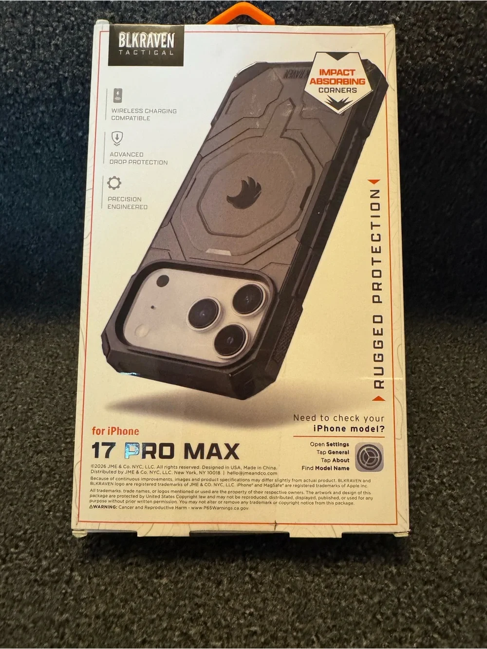 NEW- BLKRAVEN Tactical iPhone 17 Pro Max Case Rugged Heavy Duty Cover - Black